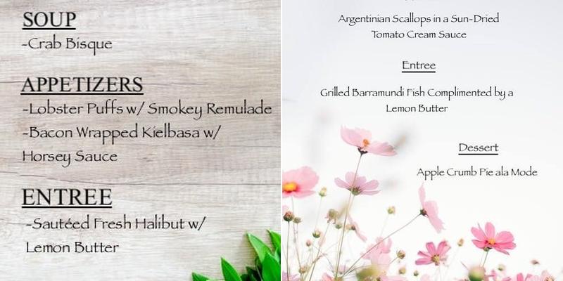 Remington's Restaurant Menu