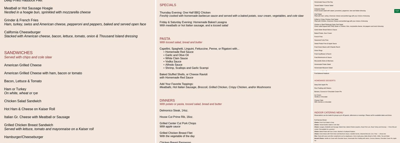 Green Gables Menu