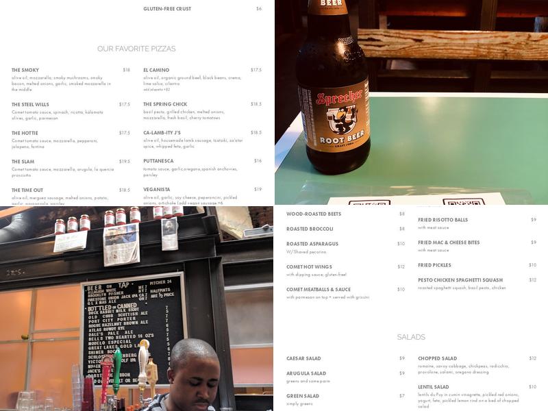 Comet Ping Pong Menu