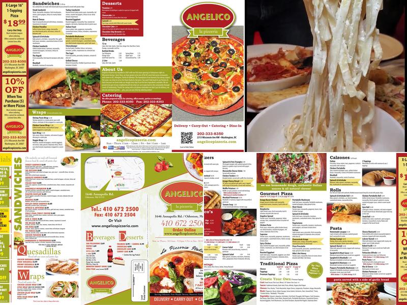 Angelico Pizzeria & Cafe Menu