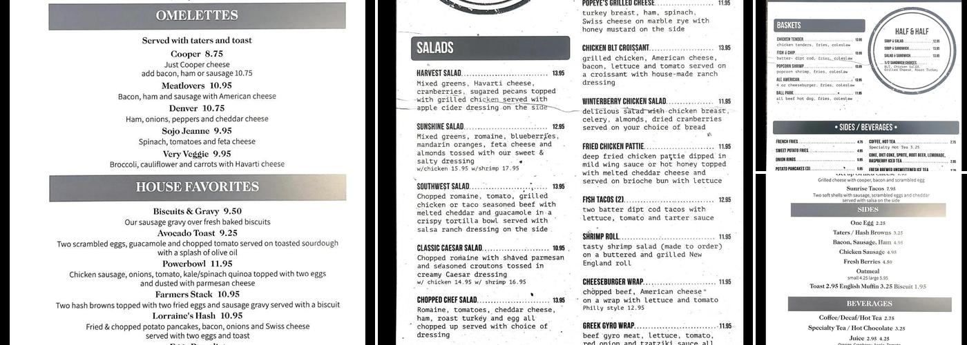 Towne & Country Grille/Bakery Menu