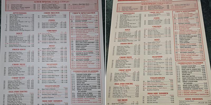 Kam Wei Kitchen Menu