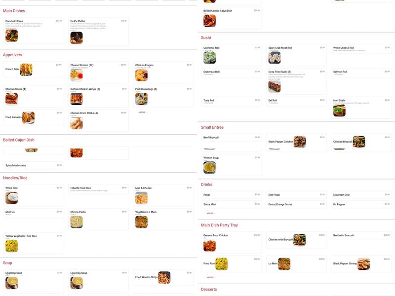 Nippon Grill & Seafood Buffet Menu