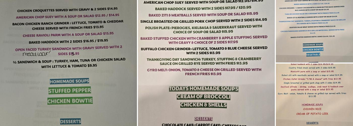 Lucky Strike Restaurant Menu