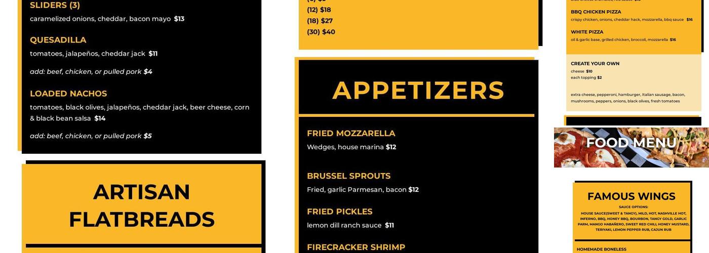 Christopher's Tavern Menu