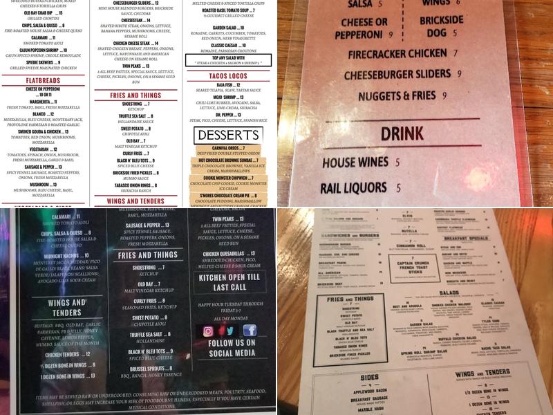 Brickside Food & Drink Menu