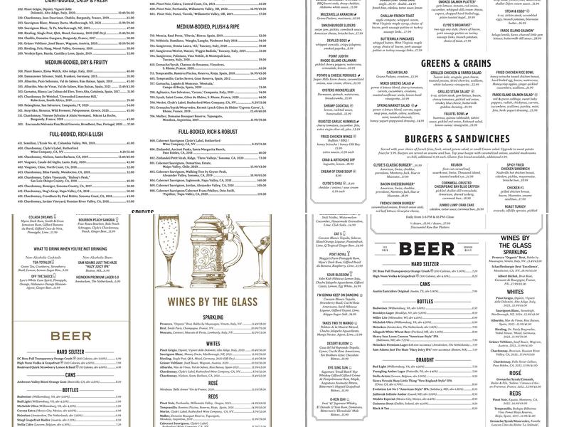 Clyde's of Chevy Chase Menu