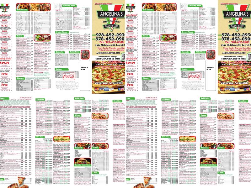 Angelina's Pizzeria & Subs Menu