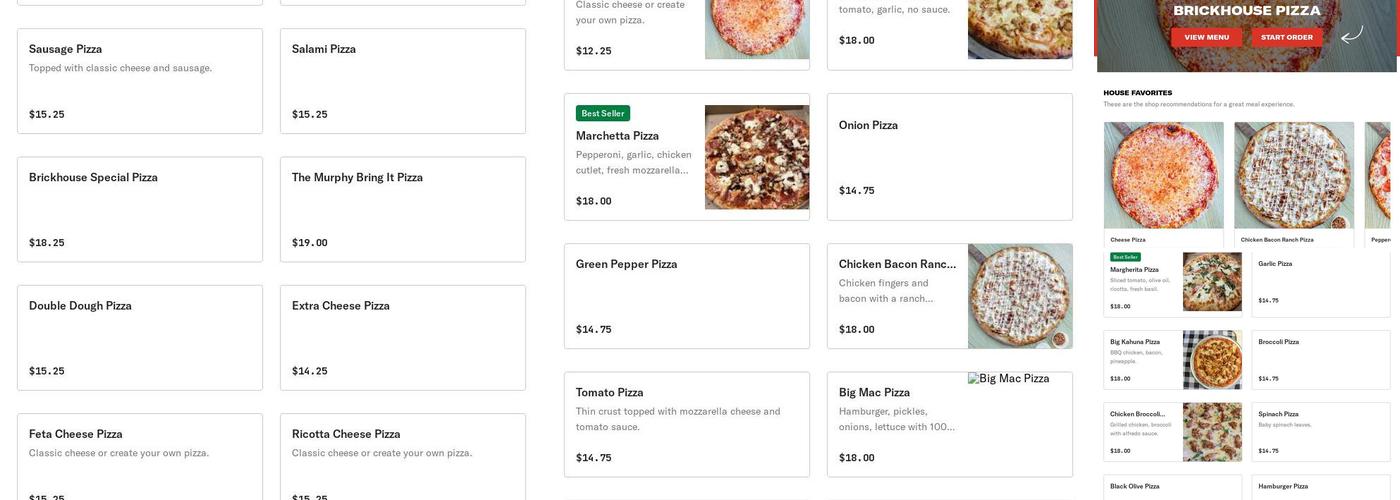 Brick House Pizza North Menu