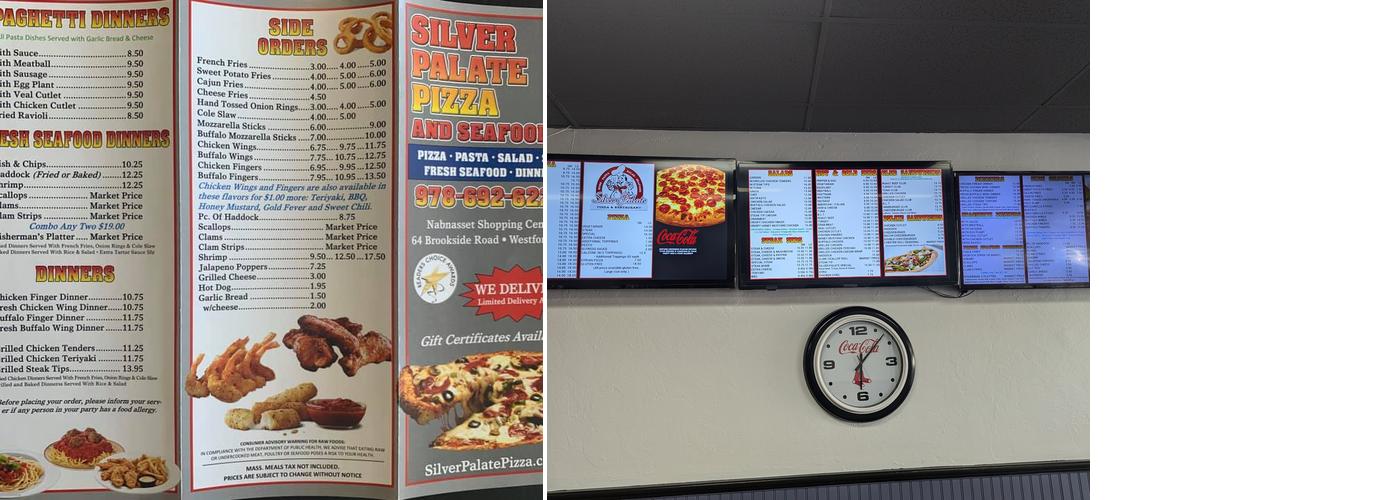 Silver Palate Pizza Menu