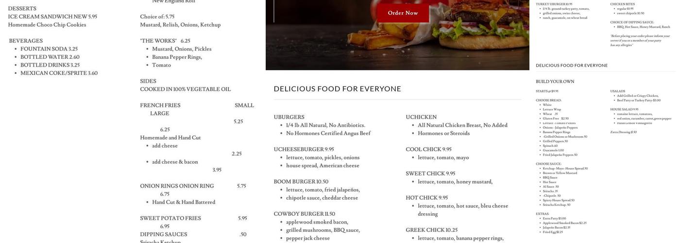 UBURGER Menu