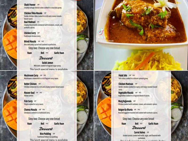Cafe of India Menu