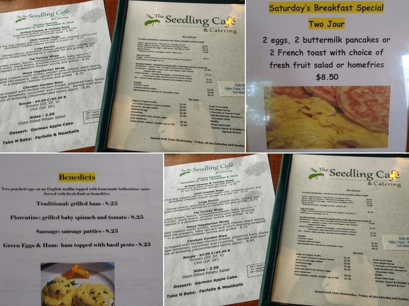 The Seedling Café and Catering Menu