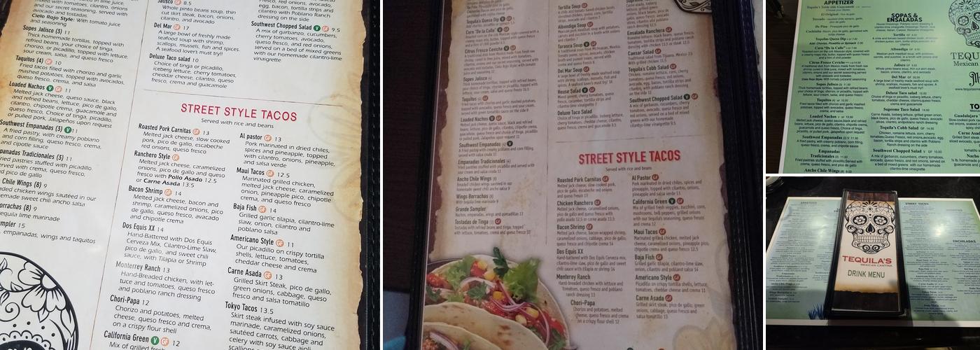 Tequila's Mexican Grill & Cantina Menu