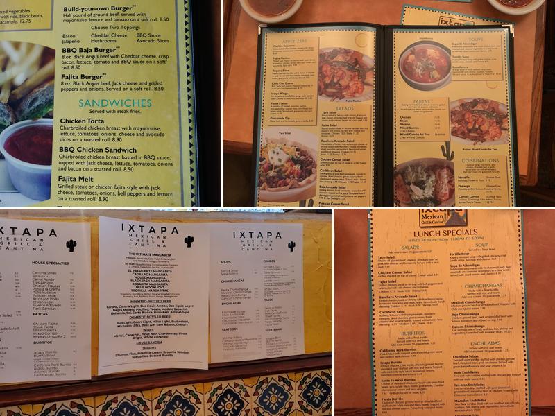 Ixtapa Mexican Grill & Cantina Menu