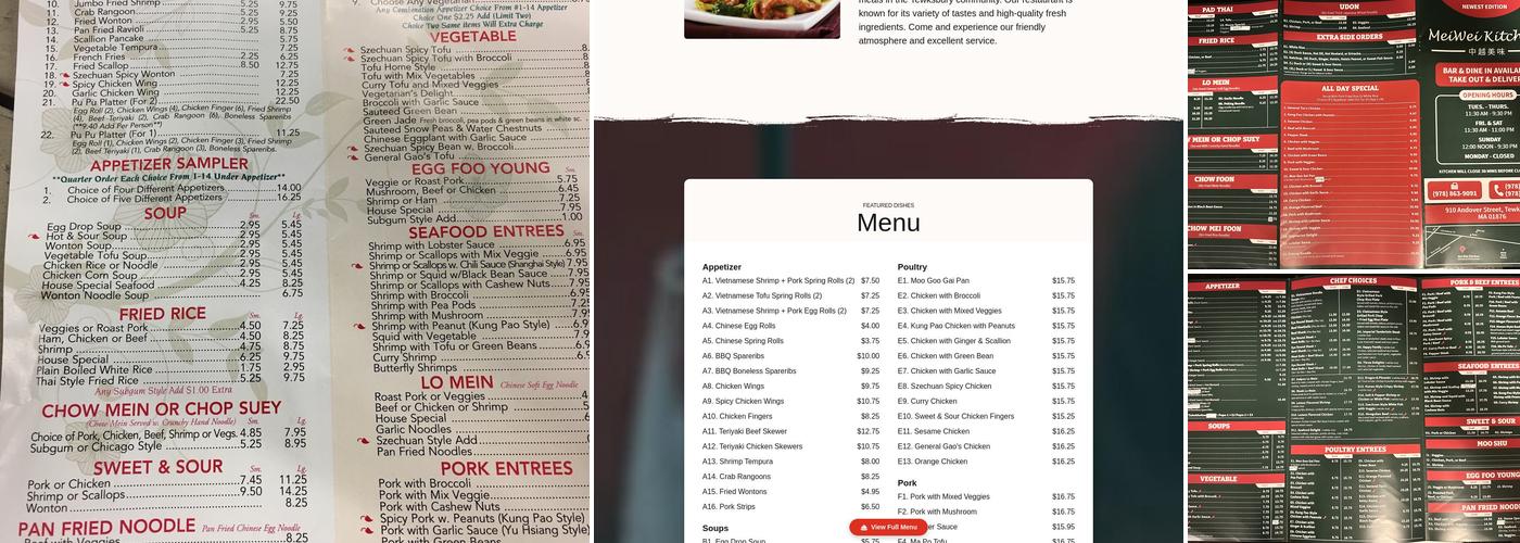 Mei Wei Kitchen Menu