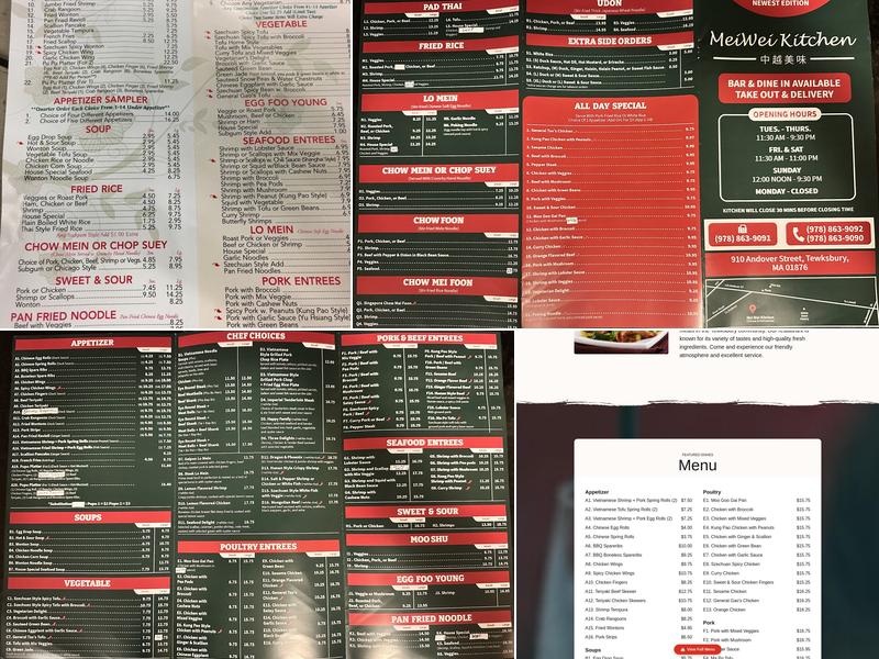 Mei Wei Kitchen Menu