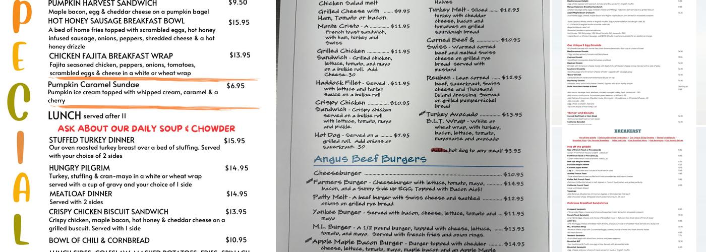 M. L. Shaw's Country Kitchen Menu