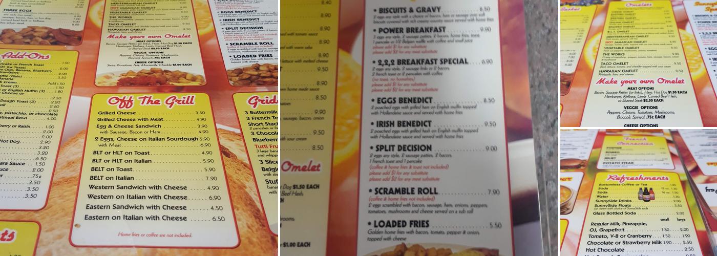 Sunnyside Diner Menu
