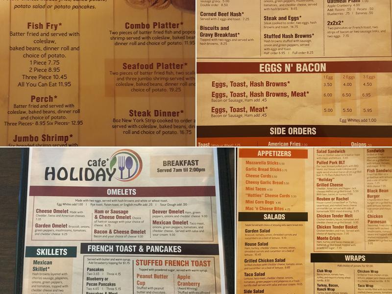 Holiday Cafe Menu