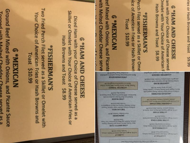 Lake Tomahawk Village Cafe & Pub Menu