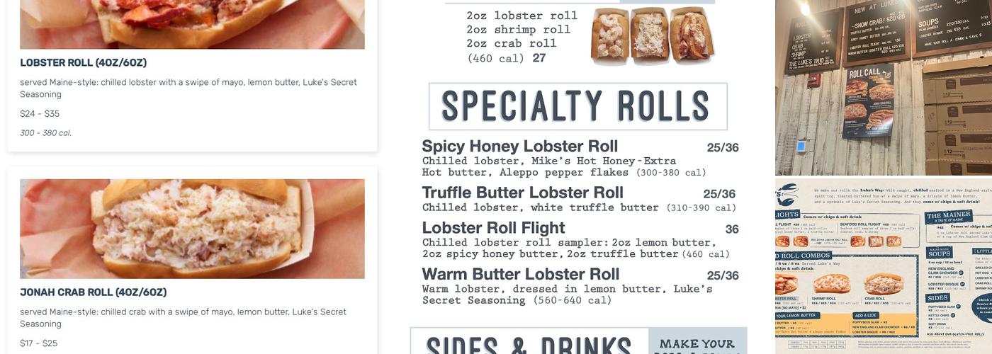 Luke's Lobster Bethesda Menu