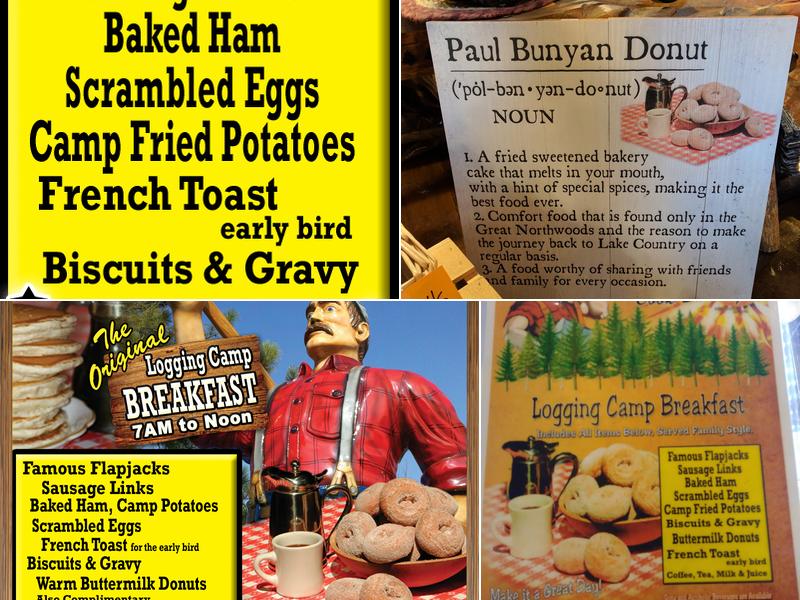 Paul Bunyan's Cook Shanty Menu