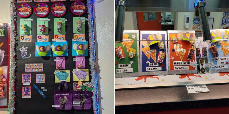 Chuck E. Cheese Menu