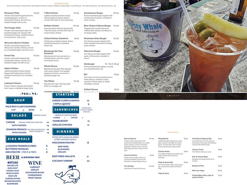 Thirsty Whale Menu
