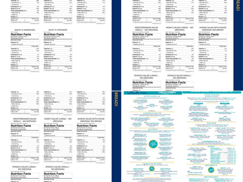 Moby Dick House of Kabob Menu