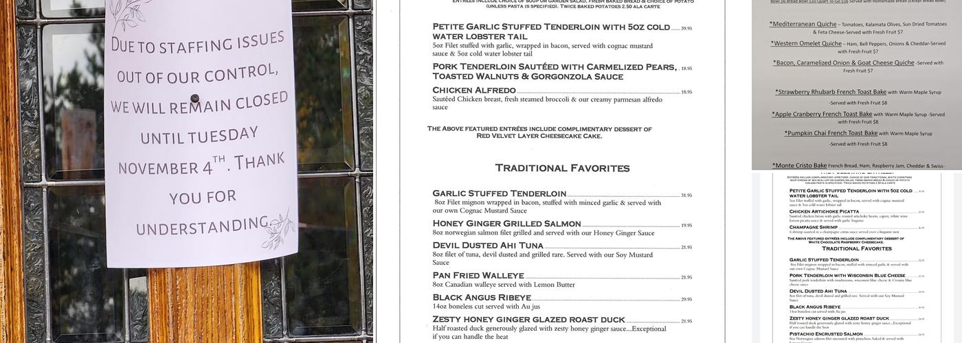 Jacobi's 1922 Menu