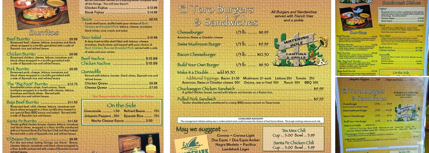 Watering Hole Cantina & Grille Menu