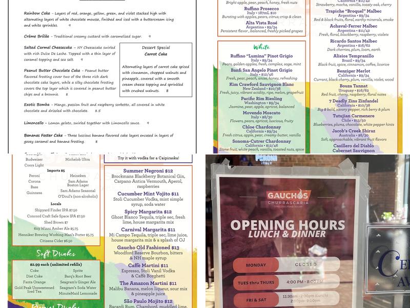 Gauchos Churrascaria Brazilian Steakhouse & Butchery Menu