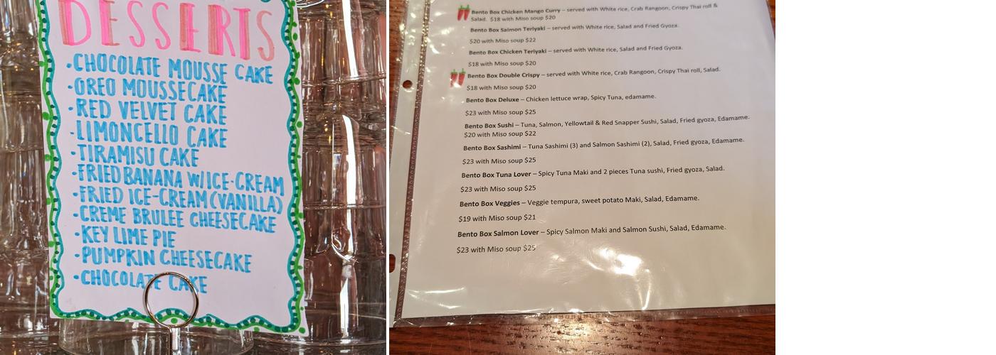 Blue Taleh Menu