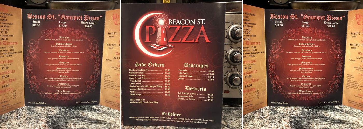 Beacon Street Pizza Menu
