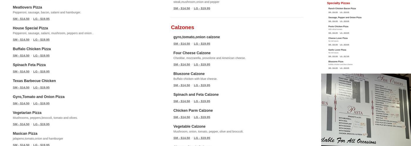 Primo Cambridge Menu