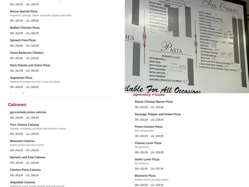 Primo Cambridge Menu