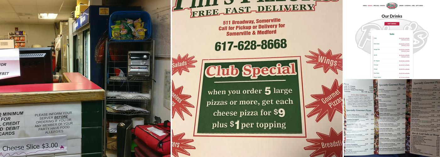 Pini's Pizzeria Menu