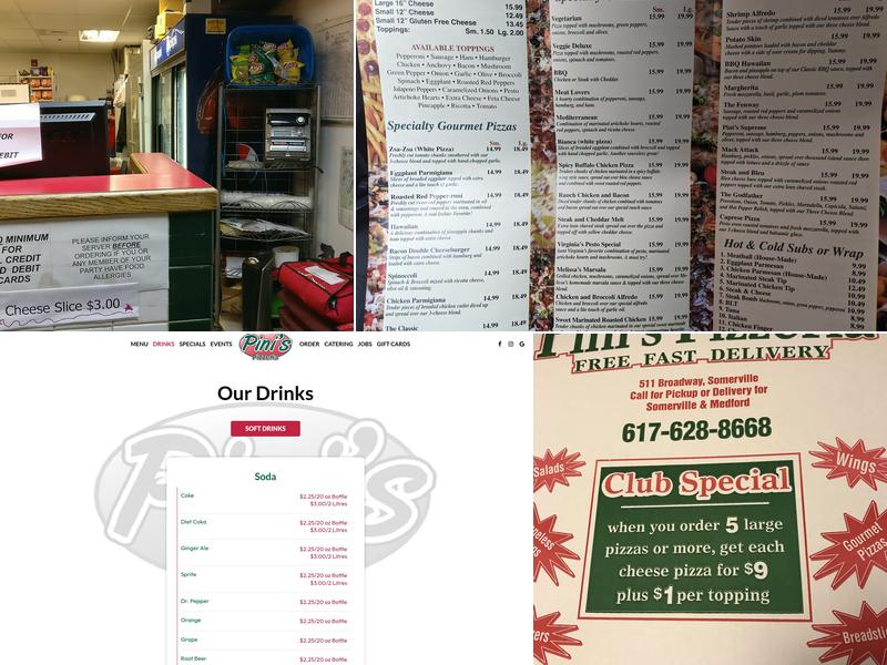 Pini's Pizzeria Menu