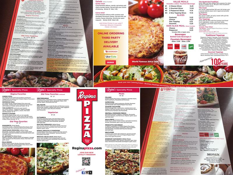 Regina Pizzeria Menu