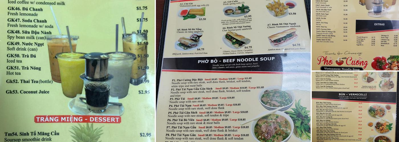 Pho Cuong Menu