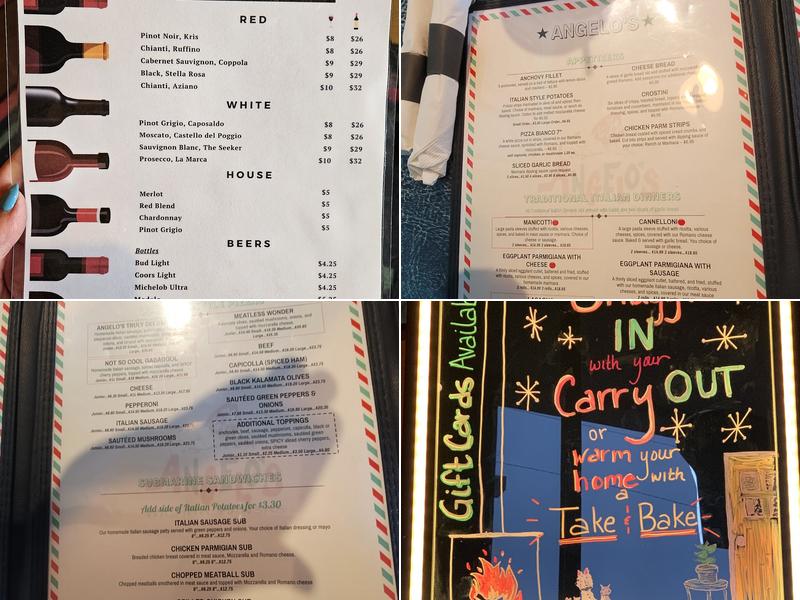 Angelo's Italian Restaurant - Wichita Menu