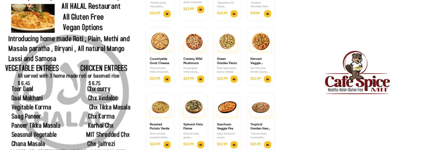 Cafe Spice Menu
