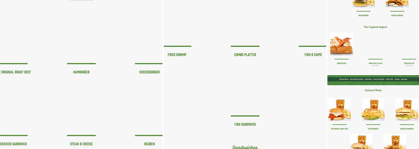 Kelly's Roast Beef Menu