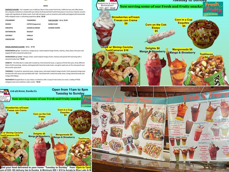 Fresh Fruity Grill & More Menu