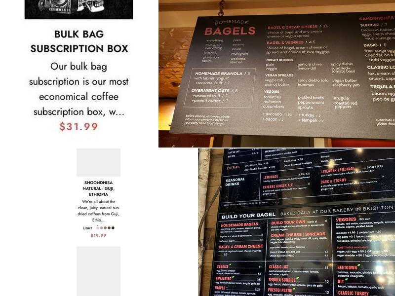 Pavement Coffeehouse - Newbury Menu