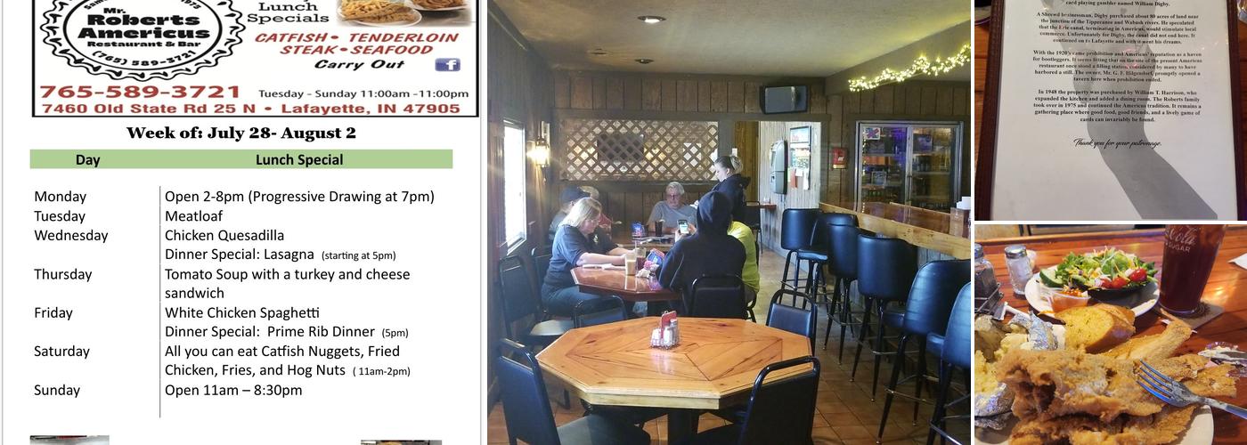 Roberts Americus Restaurant Menu