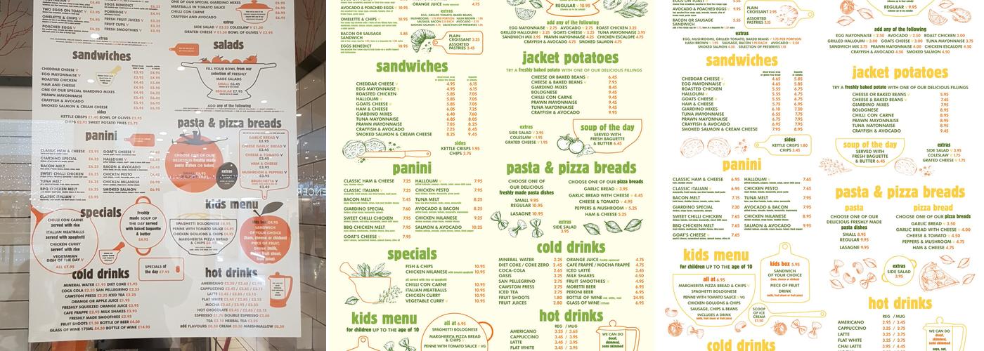 Cafe Giardino Menu