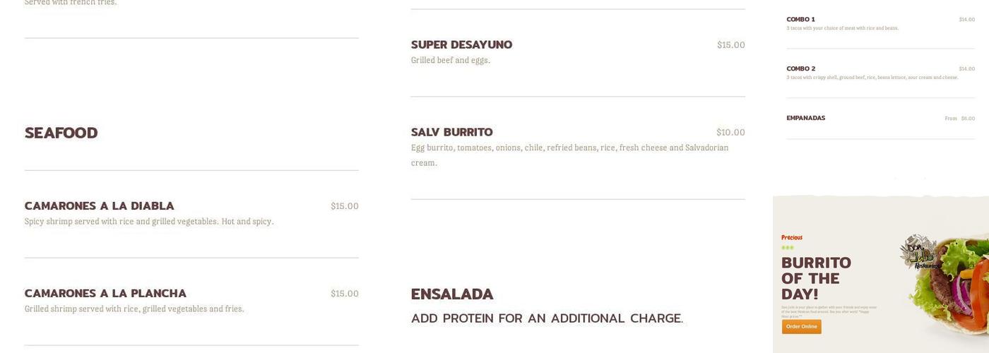 Don Julio Restaurant Menu
