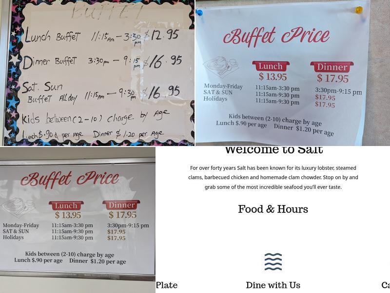 Tin Tin Buffet Menu